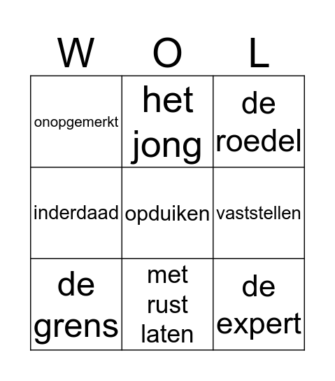 Wolf gezien op de Veluwe Bingo Card