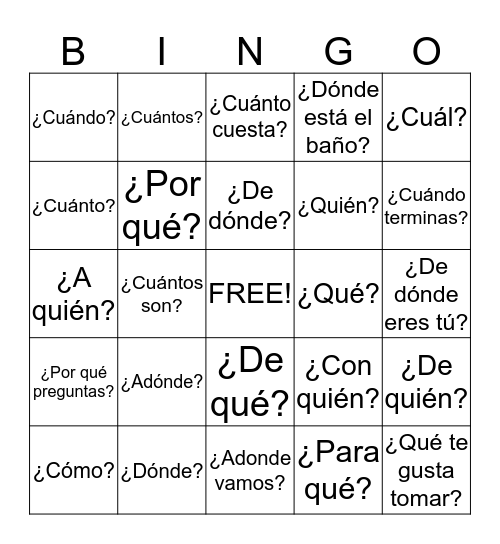 Ask the Experts Bingo Card
