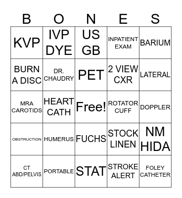 RAD TECH WEEK! Bingo Card