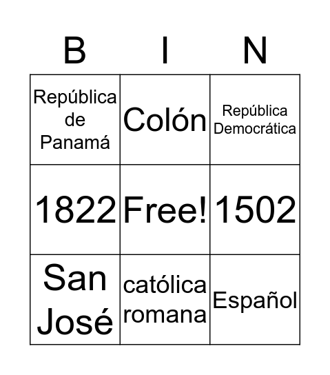 Centro América​ Bingo Card