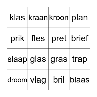 Thema 3 les 1 Bingo Card