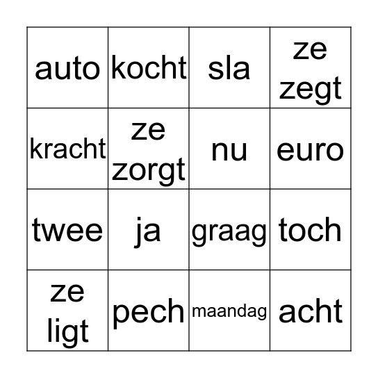 Thema 7 les 3 Bingo Card