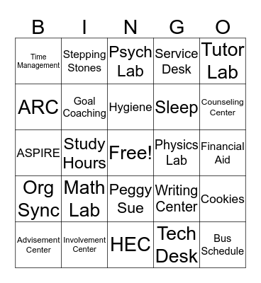 TriviARC Night Bingo Card