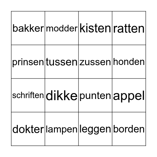 Thema 7 les 6 Bingo Card