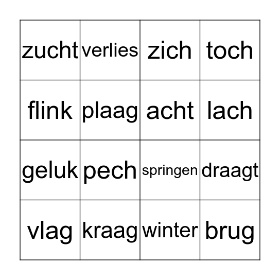 Thema 8 les 2 Bingo Card