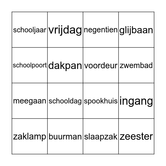 Thema 10 les 1 Bingo Card