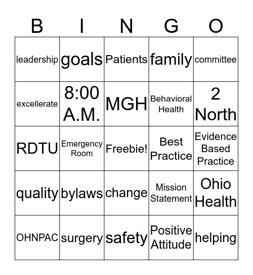 Nursing Congress Rapid Bingo Card