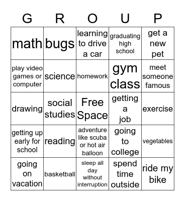 Getting to know one another Bingo Card