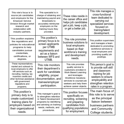 Who's Who Bingo Card