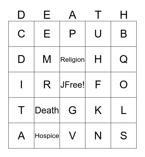 Death Bingo Card