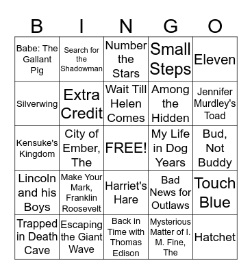 Book Bowl Bingo Card