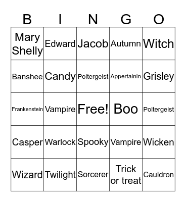Haloween-Eleanor  Bingo Card