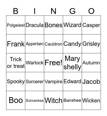Halloween-Austin Evenstad  Bingo Card