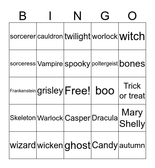 Demel Bingo Card
