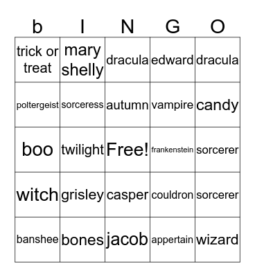 Halloween Bingo Quinn Walker Bingo Card