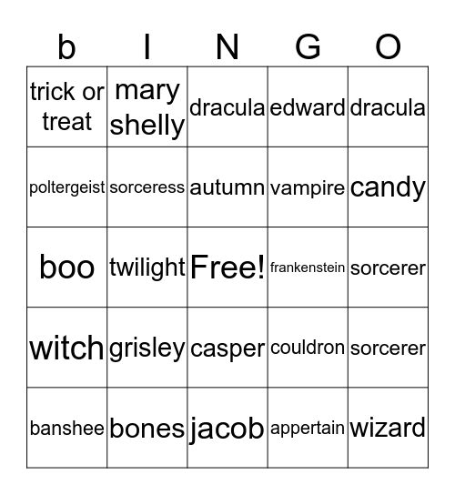 Halloween Bingo Quinn Walker Bingo Card