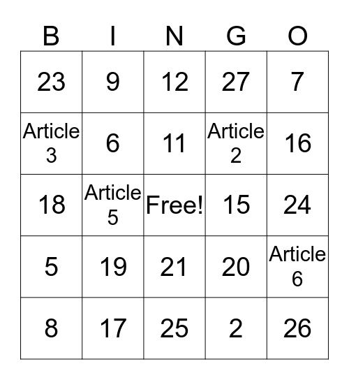 Federalism Period 4-5: Logan Daniels Bingo Card