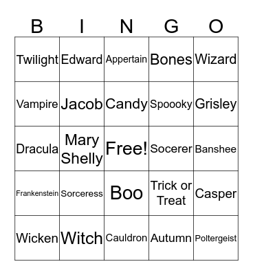 Halloween - Gray Walker Bingo Card