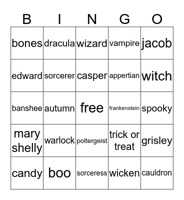 halloween artemis Bingo Card