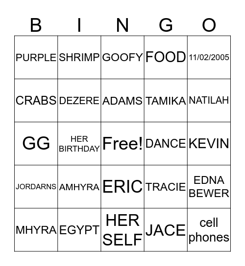 THINGS ABOUT AMHYRA  Bingo Card