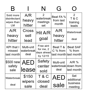 Route Bingo  Bingo Card