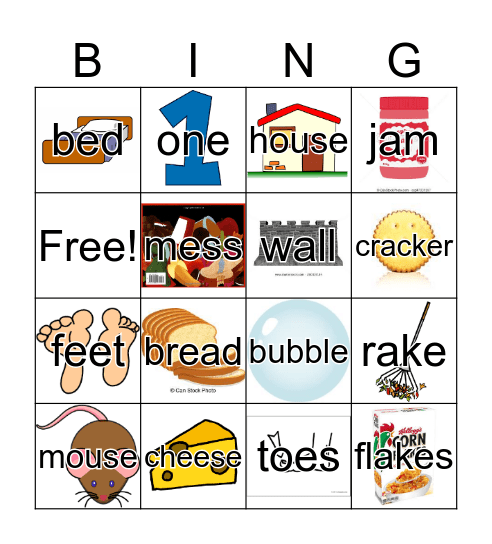 Mess Mouse Bingo Card