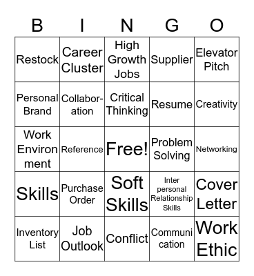 Career Success Bingo Card