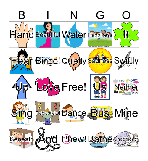 Parts Of Speech Bingo Card