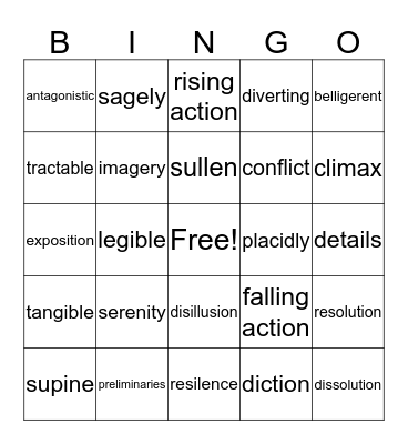 Unit 5 Vocabulary Bingo Card