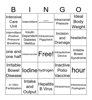 I Abbreviations  Bingo Card