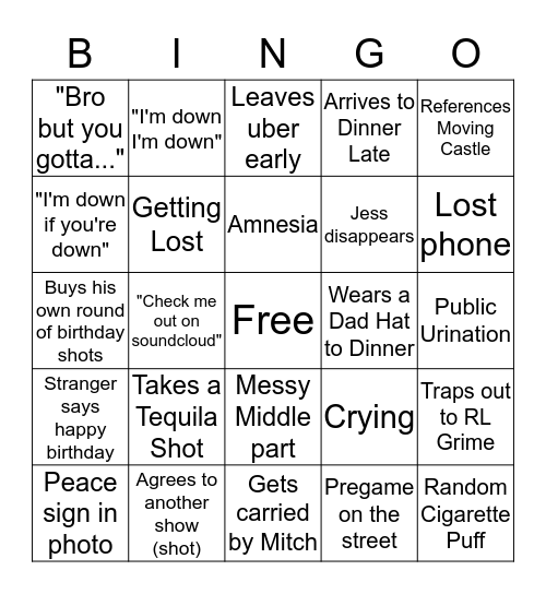 Andy Bingo Card