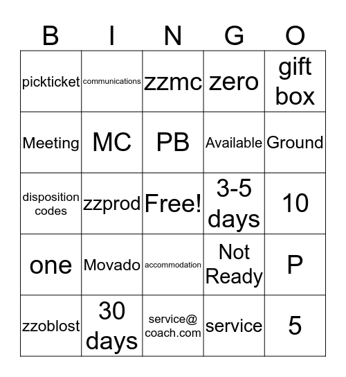 Day 8 Bingo Card