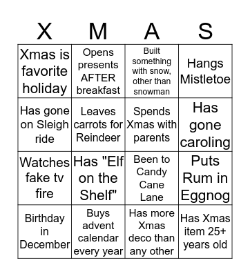 Christmas BINGO Card