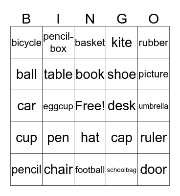 3L1- 2 名词 Bingo Card