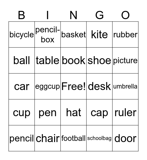 3L1- 2 名词 Bingo Card