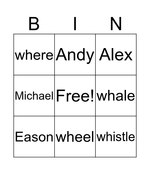 /wh/ wordsearch Bingo Card