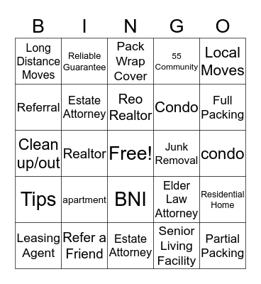Cues and Clues Bingo Card