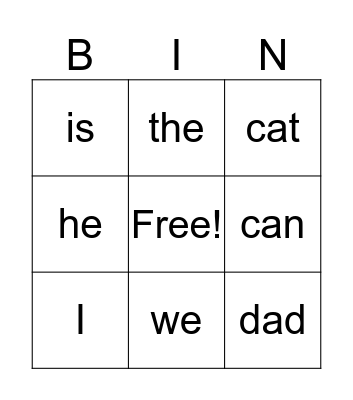 Milly Payton Bella Bingo Card