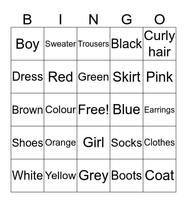 Bingo engels Bingo Card