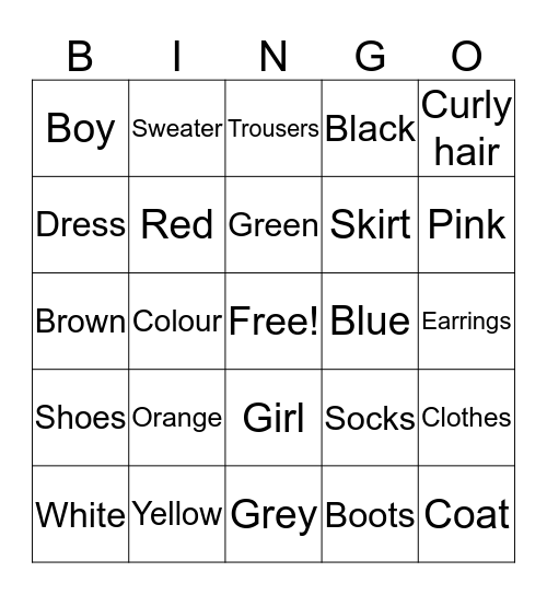 Bingo engels Bingo Card