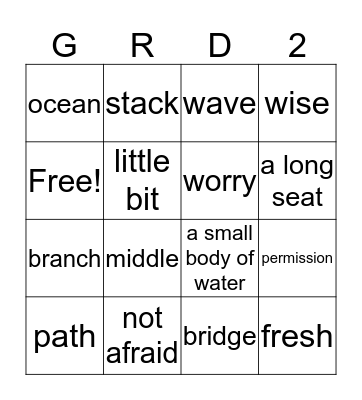 Context Clues Bingo  Bingo Card