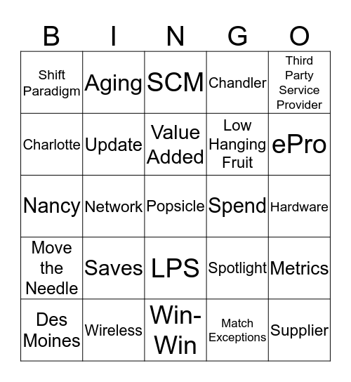 QSM BINGO Card