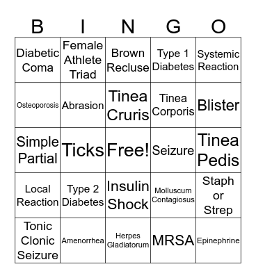 Chapter 25 Part 2 Bingo Card