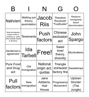 SS test Bingo Card