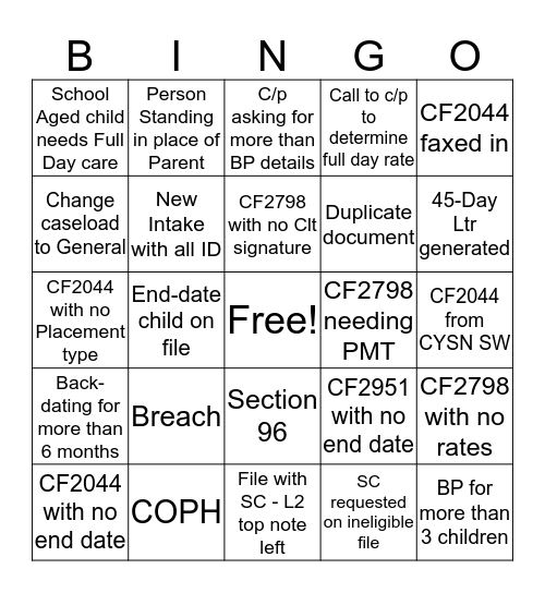 MC Bingo! Bingo Card