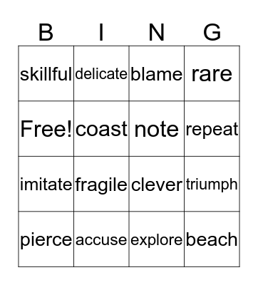 Liberty Bell Bingo Card