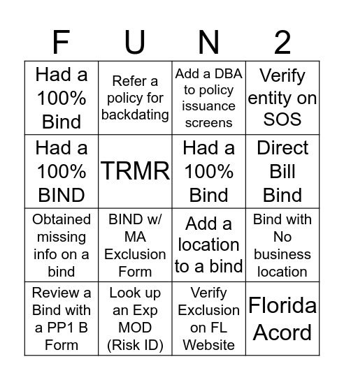 BINGO Card