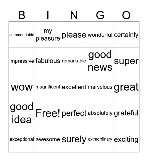 BUZZ WORD BINGO Card