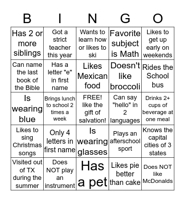 T&T Icebreaker Bingo Card