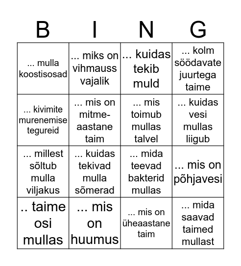 Leia keegi kes oskab seletada või nimetada.. Bingo Card